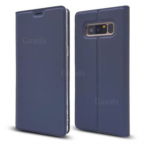 Ultra Slim Card Magnetic Automatic Suction Leather Wallet Case for Samsung Galaxy Note 8 - Royal Blue