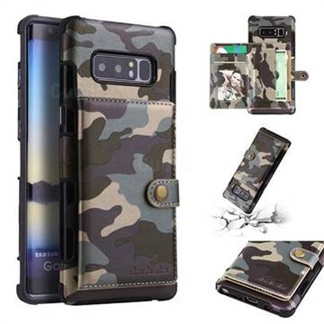 Camouflage Multi-function Leather Phone Case for Samsung Galaxy Note 8 - Gray