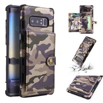 Camouflage Multi-function Leather Phone Case for Samsung Galaxy Note 8 - Purple
