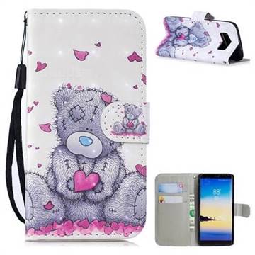 Love Panda 3D Painted Leather Wallet Phone Case for Samsung Galaxy Note 8