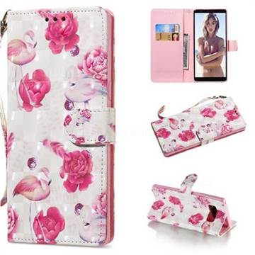 Flamingo 3D Painted Leather Wallet Phone Case for Samsung Galaxy Note 8