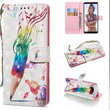 Music Pen 3D Painted Leather Wallet Phone Case for Samsung Galaxy Note 8