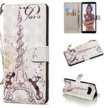 Tower Couple 3D Painted Leather Wallet Phone Case for Samsung Galaxy Note 8