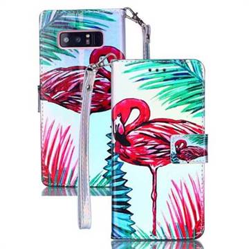 Flamingo Blue Ray Light PU Leather Wallet Case for Samsung Galaxy Note 8