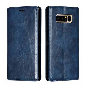 Retro Slim Magnetic Crazy Horse PU Leather Wallet Case for Samsung Galaxy Note 8 - Blue