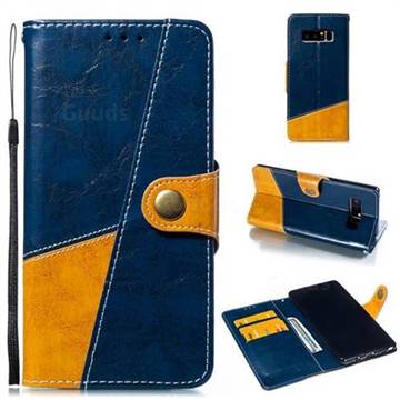 Retro Magnetic Stitching Wallet Flip Cover for Samsung Galaxy Note 8 - Blue