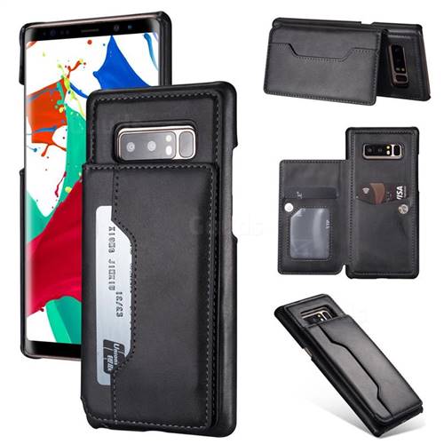 Luxury Magnetic Double Buckle Leather Phone Case for Samsung Galaxy Note 8 - Black
