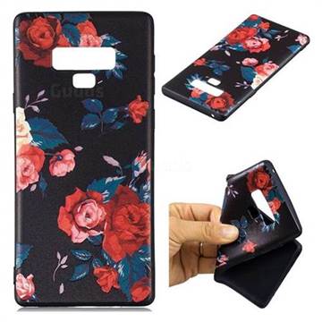 Safflower 3D Embossed Relief Black Soft Back Cover for Samsung Galaxy Note9