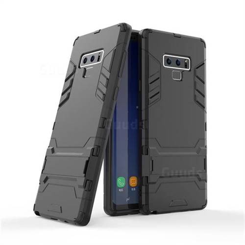 Armor Premium Tactical Grip Kickstand Shockproof Dual Layer Rugged Hard Cover for Samsung Galaxy Note9 - Black