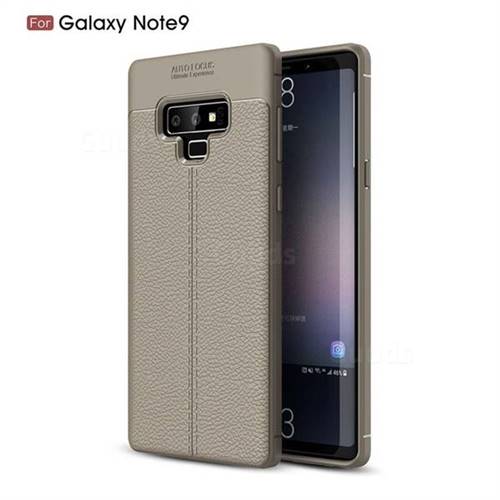 Luxury Auto Focus Litchi Texture Silicone TPU Back Cover for Samsung Galaxy Note9 - Gray