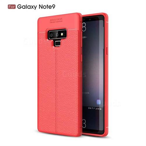 Luxury Auto Focus Litchi Texture Silicone TPU Back Cover for Samsung Galaxy Note9 - Red