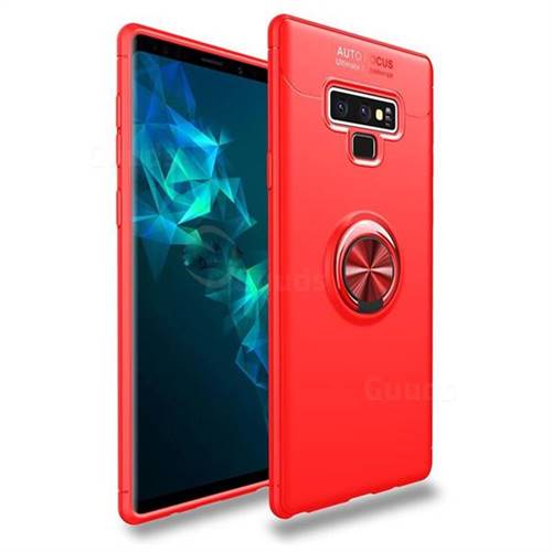 Auto Focus Invisible Ring Holder Soft Phone Case for Samsung Galaxy Note9 - Red
