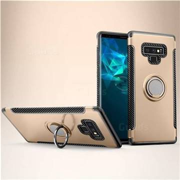 Armor Anti Drop Carbon PC + Silicon Invisible Ring Holder Phone Case for Samsung Galaxy Note9 - Champagne