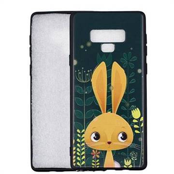 Cute Rabbit 3D Embossed Relief Black Soft Back Cover for Samsung Galaxy Note9