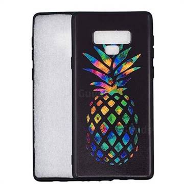 Colorful Pineapple 3D Embossed Relief Black Soft Back Cover for Samsung Galaxy Note9
