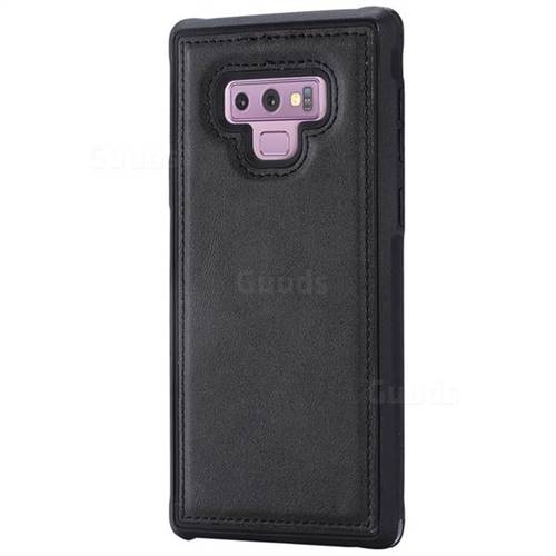 Luxury Shatter-resistant Leather Coated Phone Back Cover for Samsung Galaxy Note9 - Black