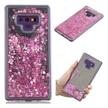 Glitter Sand Mirror Quicksand Dynamic Liquid Star TPU Case for Samsung Galaxy Note9 - Cherry Pink