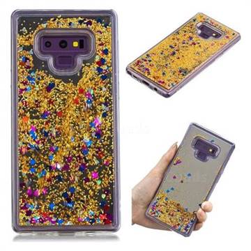 Glitter Sand Mirror Quicksand Dynamic Liquid Star TPU Case for Samsung Galaxy Note9 - Yellow