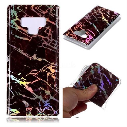 Black Brown Marble Pattern Bright Color Laser Soft TPU Case for Samsung Galaxy Note9