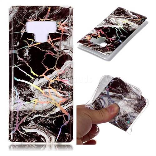 White Black Marble Pattern Bright Color Laser Soft TPU Case for Samsung Galaxy Note9