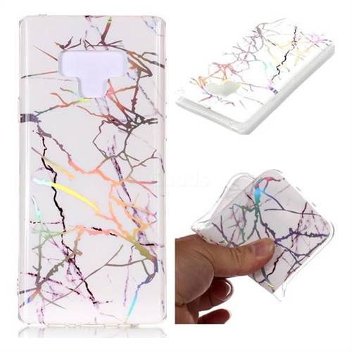 Color White Marble Pattern Bright Color Laser Soft TPU Case for Samsung Galaxy Note9