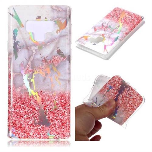 Powder Sandstone Marble Pattern Bright Color Laser Soft TPU Case for Samsung Galaxy Note9