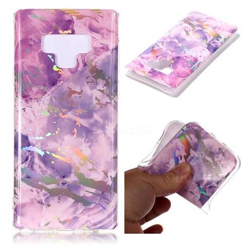 Purple Marble Pattern Bright Color Laser Soft TPU Case for Samsung Galaxy Note9