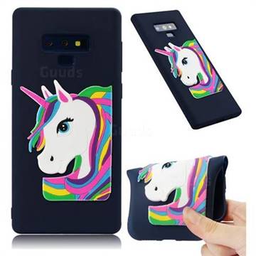 Rainbow Unicorn Soft 3D Silicone Case for Samsung Galaxy Note9 - Navy
