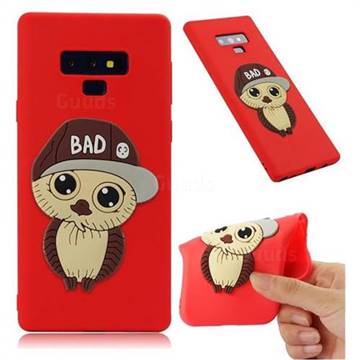 Bad Boy Owl Soft 3D Silicone Case for Samsung Galaxy Note9 - Red