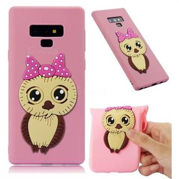 Bowknot Girl Owl Soft 3D Silicone Case for Samsung Galaxy Note9 - Pink