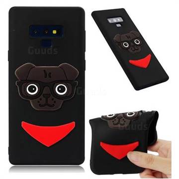 Glasses Dog Soft 3D Silicone Case for Samsung Galaxy Note9 - Black