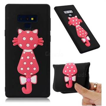 Polka Dot Cat Soft 3D Silicone Case for Samsung Galaxy Note9 - Black