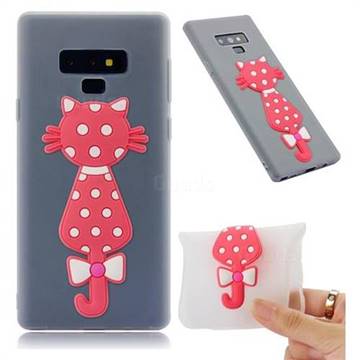 Polka Dot Cat Soft 3D Silicone Case for Samsung Galaxy Note9 - Translucent White
