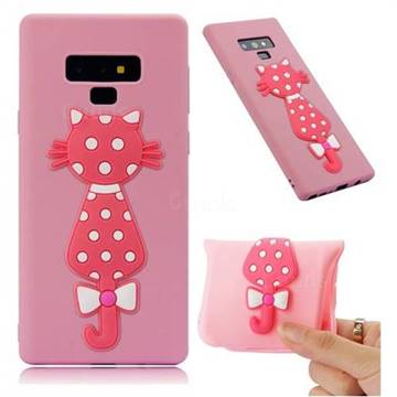 Polka Dot Cat Soft 3D Silicone Case for Samsung Galaxy Note9 - Pink
