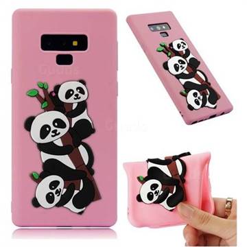 Panda Bamboo Soft 3D Silicone Case for Samsung Galaxy Note9 - Red