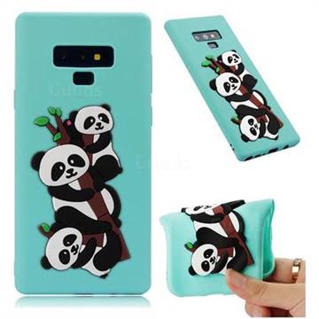 Panda Bamboo Soft 3D Silicone Case for Samsung Galaxy Note9 - Sky Blue