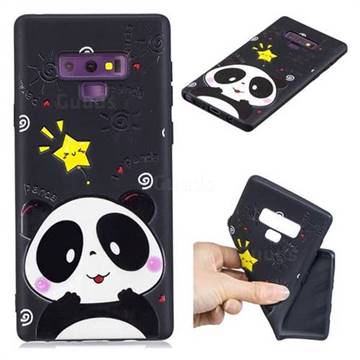 Cute Bear 3D Embossed Relief Black TPU Cell Phone Back Cover for Samsung Galaxy Note9