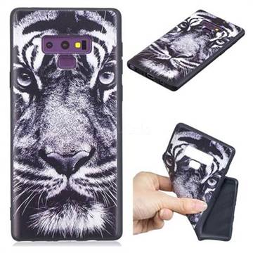 White Tiger 3D Embossed Relief Black TPU Cell Phone Back Cover for Samsung Galaxy Note9