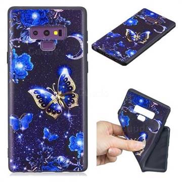 Phnom Penh Butterfly 3D Embossed Relief Black TPU Cell Phone Back Cover for Samsung Galaxy Note9