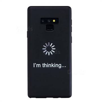 Thinking Stick Figure Matte Black TPU Phone Cover for Samsung Galaxy Note9
