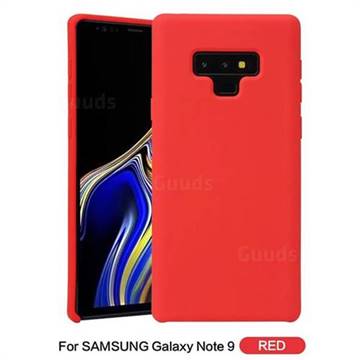 Howmak Slim Liquid Silicone Rubber Shockproof Phone Case Cover for Samsung Galaxy Note9 - Red