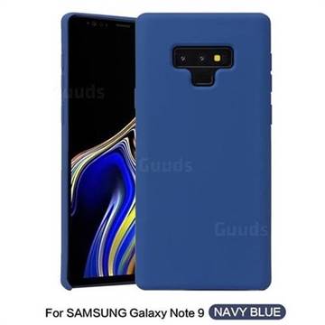 Howmak Slim Liquid Silicone Rubber Shockproof Phone Case Cover for Samsung Galaxy Note9 - Midnight Blue