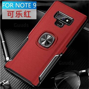 Knight Armor Anti Drop PC + Silicone Invisible Ring Holder Phone Cover for Samsung Galaxy Note9 - Red