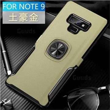 Knight Armor Anti Drop PC + Silicone Invisible Ring Holder Phone Cover for Samsung Galaxy Note9 - Champagne