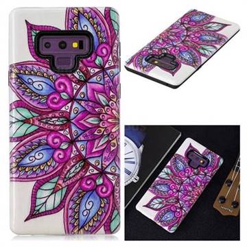 Mandara Flower Pattern 2 in 1 PC + TPU Glossy Embossed Back Cover for Samsung Galaxy Note9