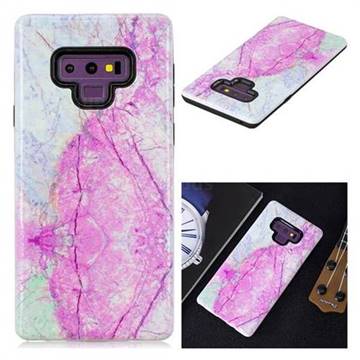Pink Marble Pattern 2 in 1 PC + TPU Glossy Embossed Back Cover for Samsung Galaxy Note9