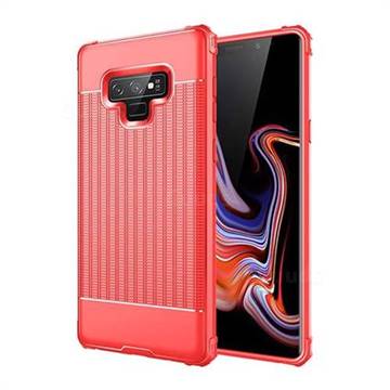 Luxury Shockproof Rubik Cube Texture Silicone TPU Back Cover for Samsung Galaxy Note9 - Red