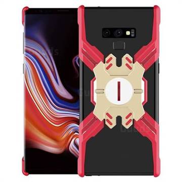 Heroes All Metal Frame Coin Kickstand Car Magnetic Bumper Phone Case for Samsung Galaxy Note9 - Red