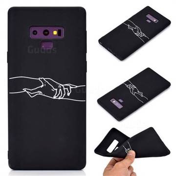 Handshake Chalk Drawing Matte Black TPU Phone Cover for Samsung Galaxy Note9