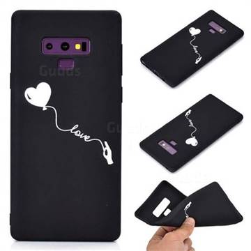 Heart Balloon Chalk Drawing Matte Black TPU Phone Cover for Samsung Galaxy Note9
